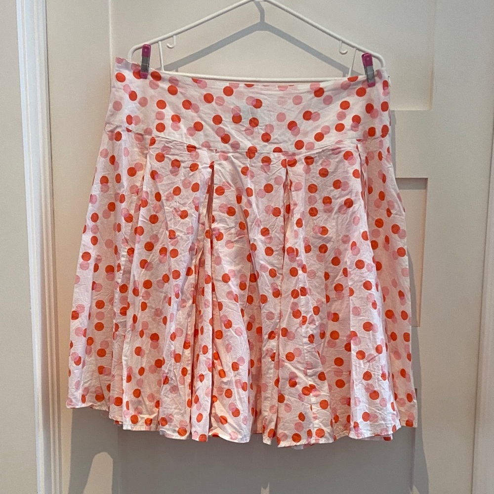 New York & Company Red and Pink Polka Dot Skater Skirt​
